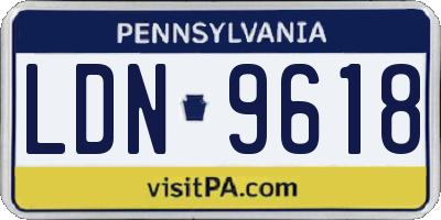PA license plate LDN9618