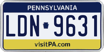 PA license plate LDN9631
