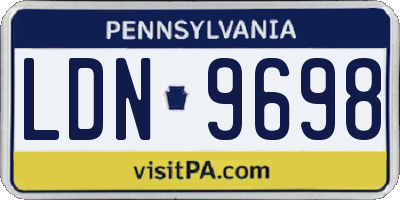 PA license plate LDN9698