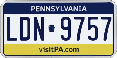 PA license plate LDN9757