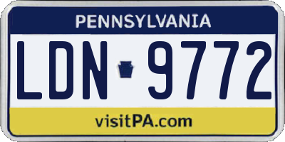 PA license plate LDN9772