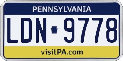 PA license plate LDN9778