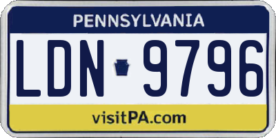 PA license plate LDN9796