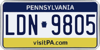 PA license plate LDN9805