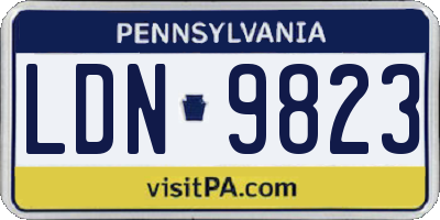 PA license plate LDN9823