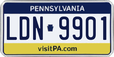 PA license plate LDN9901