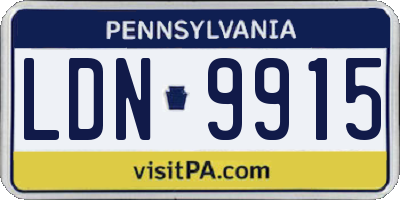 PA license plate LDN9915