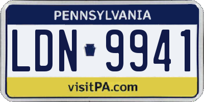 PA license plate LDN9941