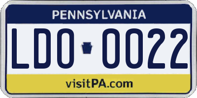 PA license plate LDO0022