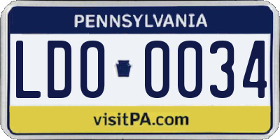 PA license plate LDO0034