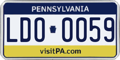 PA license plate LDO0059
