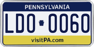 PA license plate LDO0060