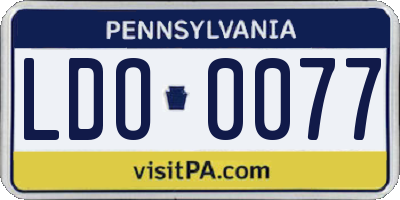 PA license plate LDO0077