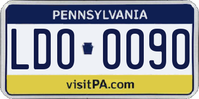 PA license plate LDO0090