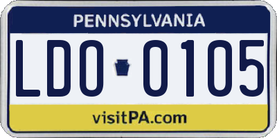 PA license plate LDO0105