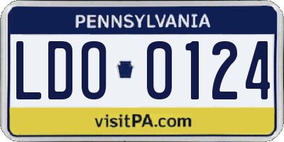 PA license plate LDO0124