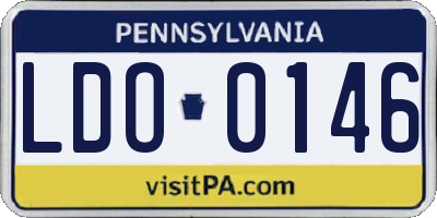 PA license plate LDO0146