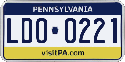 PA license plate LDO0221