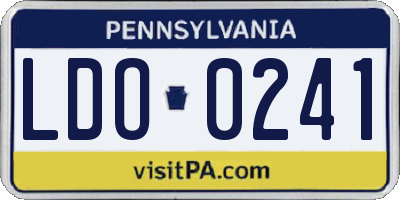 PA license plate LDO0241
