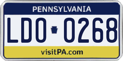 PA license plate LDO0268