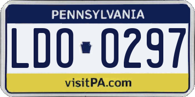 PA license plate LDO0297