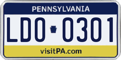 PA license plate LDO0301