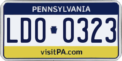 PA license plate LDO0323
