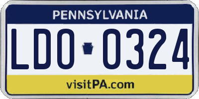 PA license plate LDO0324