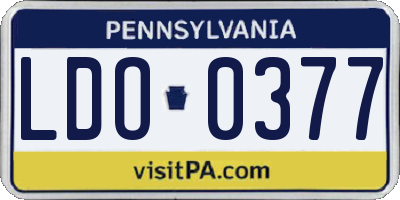 PA license plate LDO0377