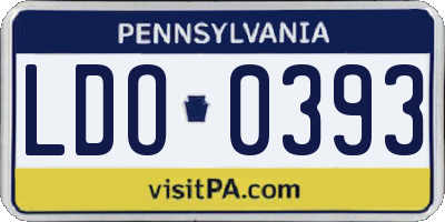PA license plate LDO0393