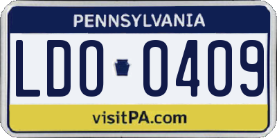 PA license plate LDO0409