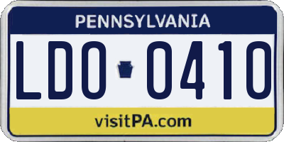 PA license plate LDO0410
