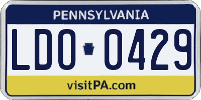 PA license plate LDO0429