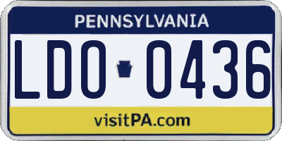 PA license plate LDO0436