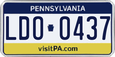 PA license plate LDO0437