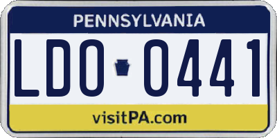 PA license plate LDO0441