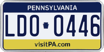 PA license plate LDO0446