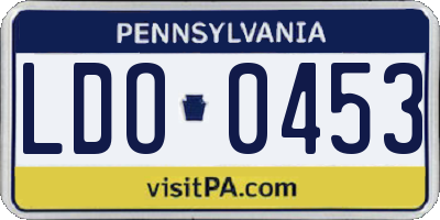 PA license plate LDO0453