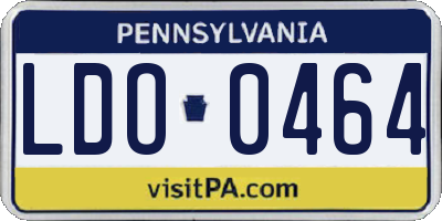 PA license plate LDO0464