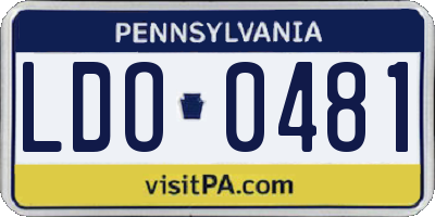 PA license plate LDO0481