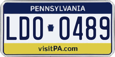 PA license plate LDO0489