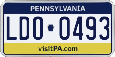 PA license plate LDO0493