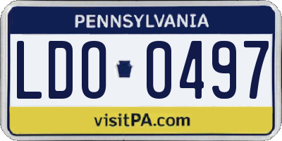 PA license plate LDO0497
