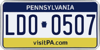 PA license plate LDO0507