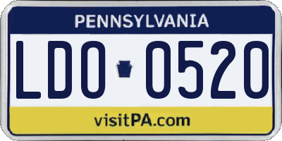 PA license plate LDO0520