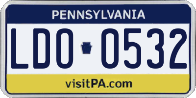 PA license plate LDO0532