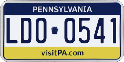 PA license plate LDO0541