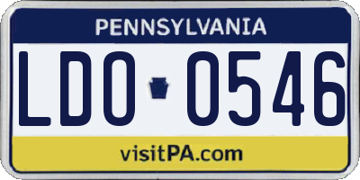 PA license plate LDO0546