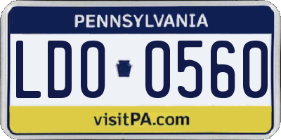 PA license plate LDO0560