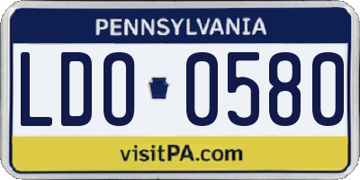 PA license plate LDO0580